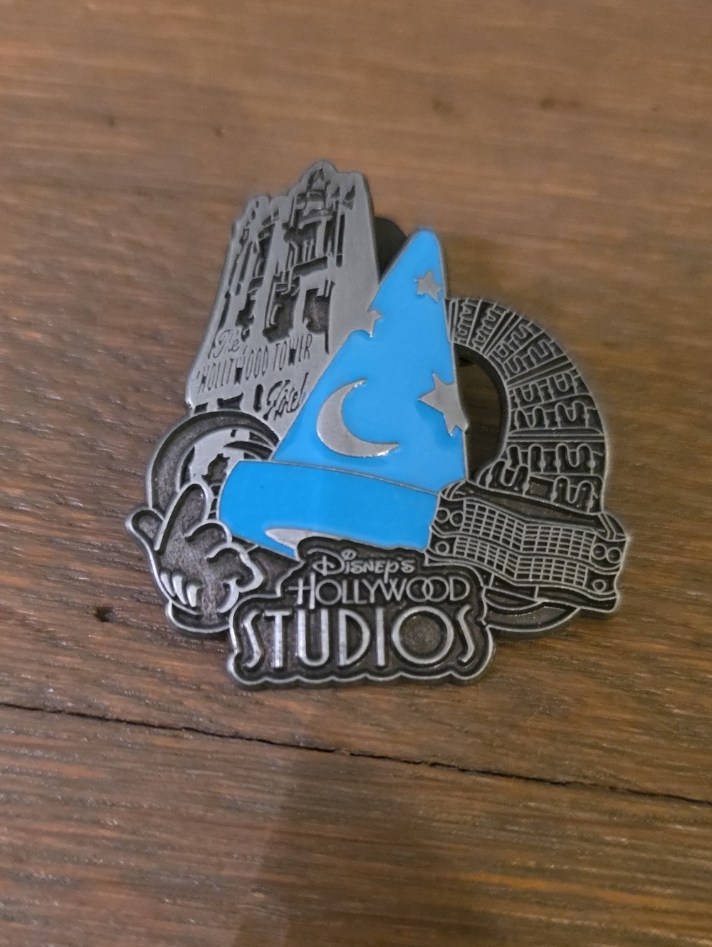 Disney Hollywood Studios Sorcerer Hat Enamel Pin - Blue and Silver 2012